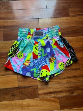 Zumba Fitness Neon Multicolor Smiley Dance Shorts